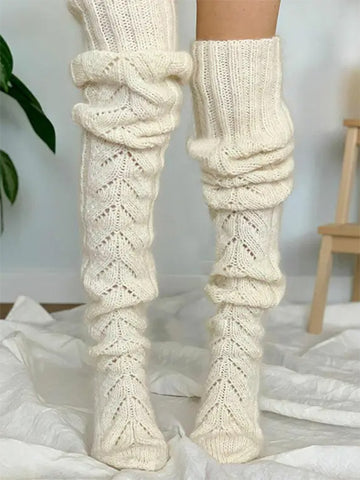 Airchics chaussette haute slim fitness unicolore femme casual mode automne hiver